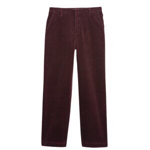 Gap Women's Mid Rise Loose Corduroy Pants, Purple Burgundy, Size 14 Long NWT
